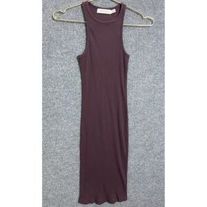 Bishop‎ + Young Revolve Ribbed Midi Bodycon Tank Dress Women Small Maroon EUC